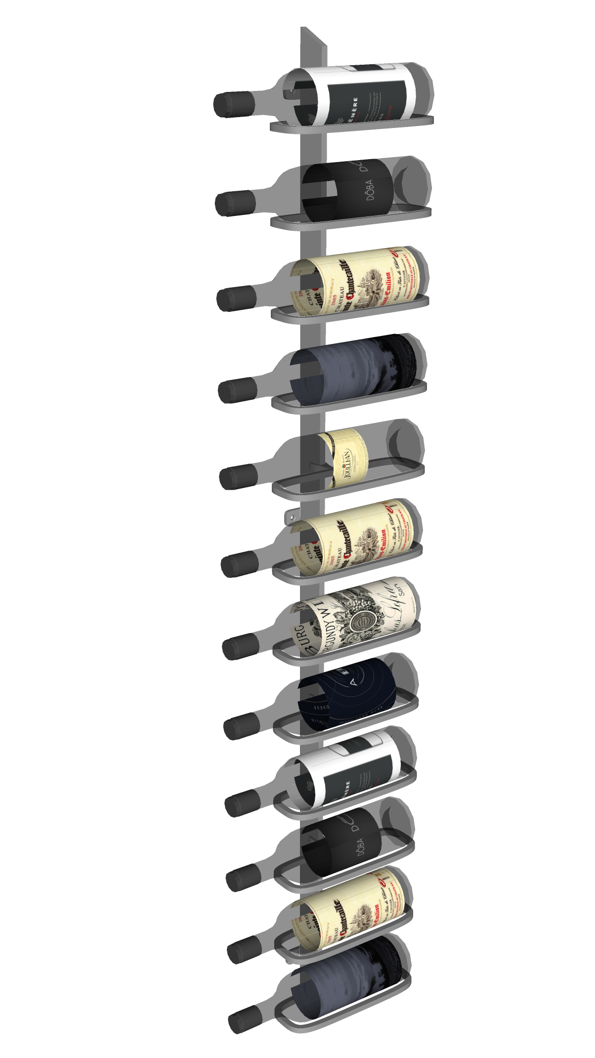 Urban Ironcraft Wall Mounted Wine Racks Single Bottle Label