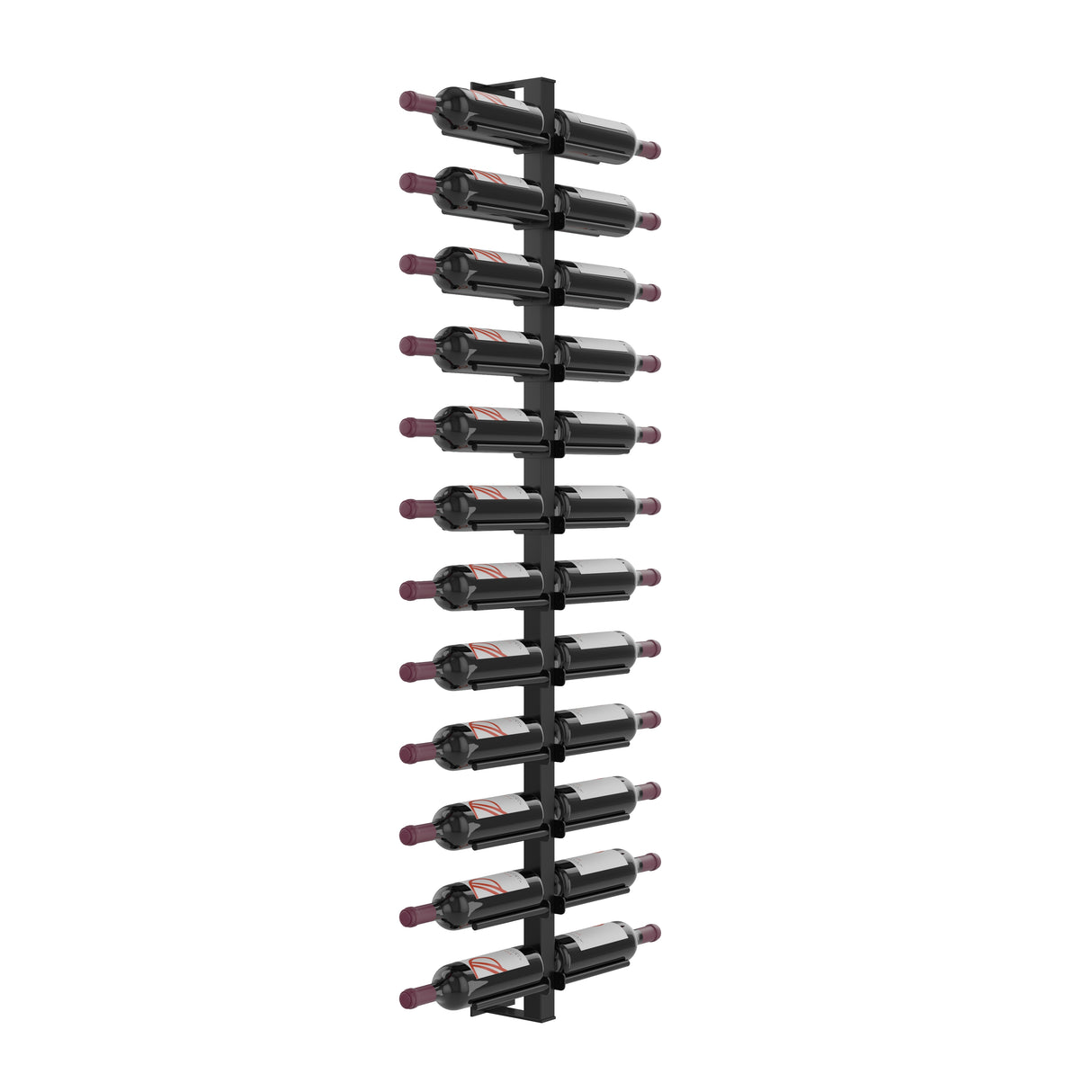 VintageView Vino Rails Wall Mounted Wine Rack Post Kit — 24 Bottle Cork-Forward Display