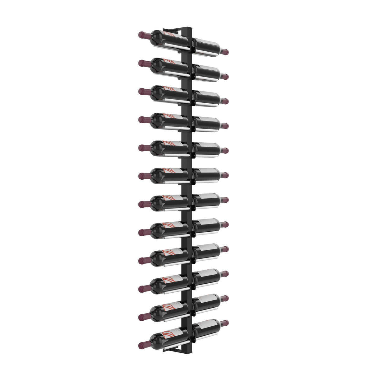 VintageView Vino Rails Wall Mounted Wine Rack Post Kit — 24 Bottle Cork-Forward Display