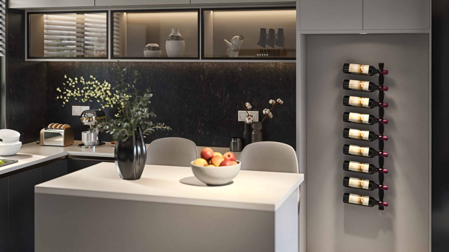 VintageView Helix Single 45 (minimalist wall mounted metal wine rack kit)