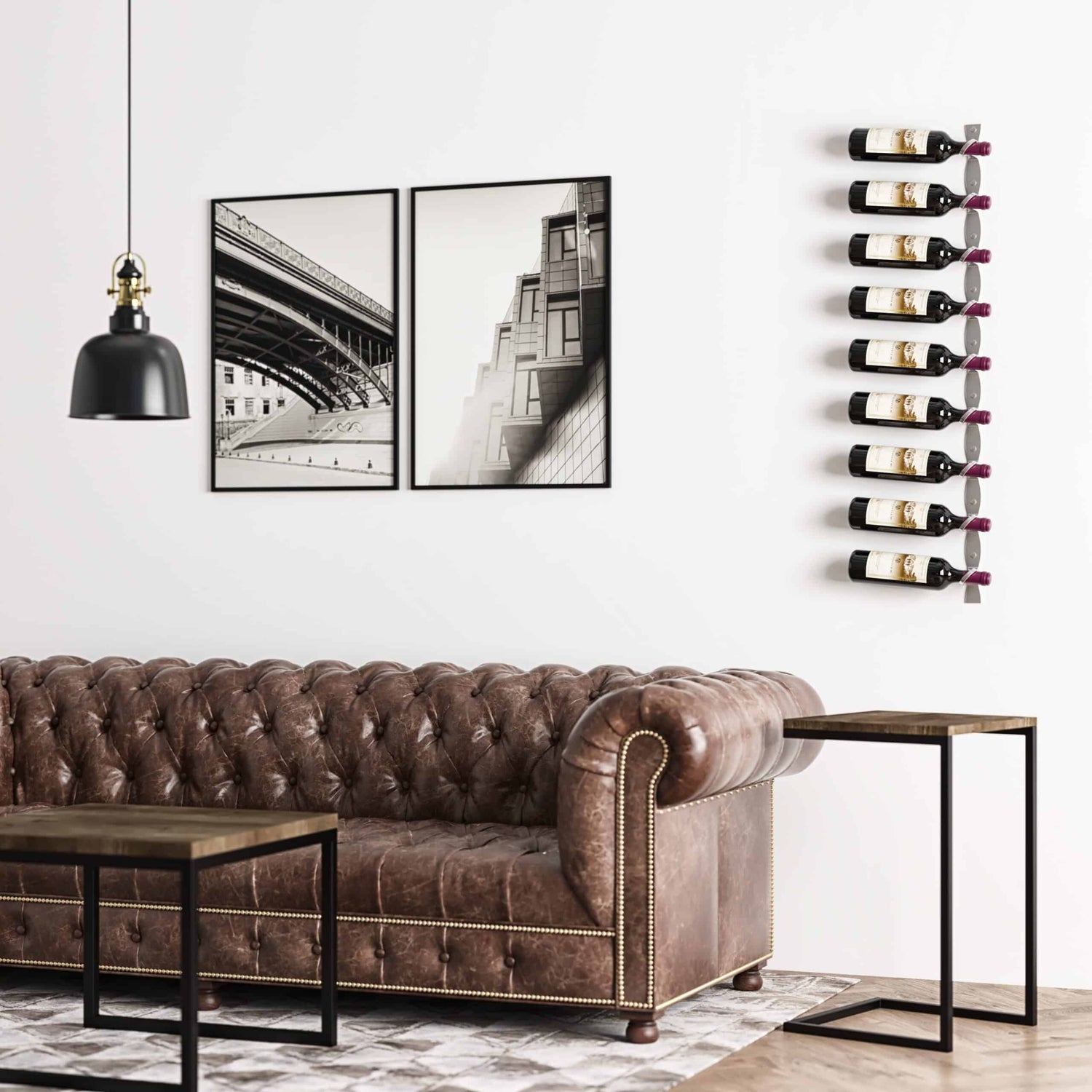 VintageView Helix Single 45 (minimalist wall mounted metal wine rack kit)