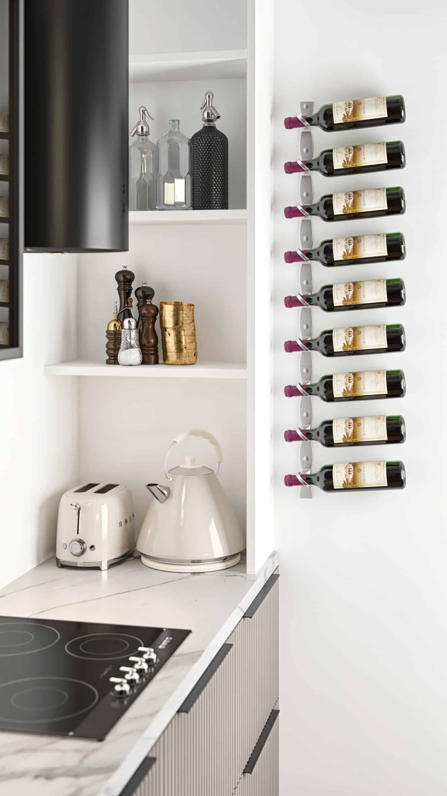 VintageView Helix Single 45 (minimalist wall mounted metal wine rack kit)