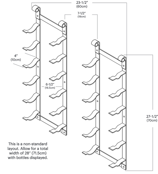 VintageView Le Rustique Wall Wine Rack (6 to 24 bottles)