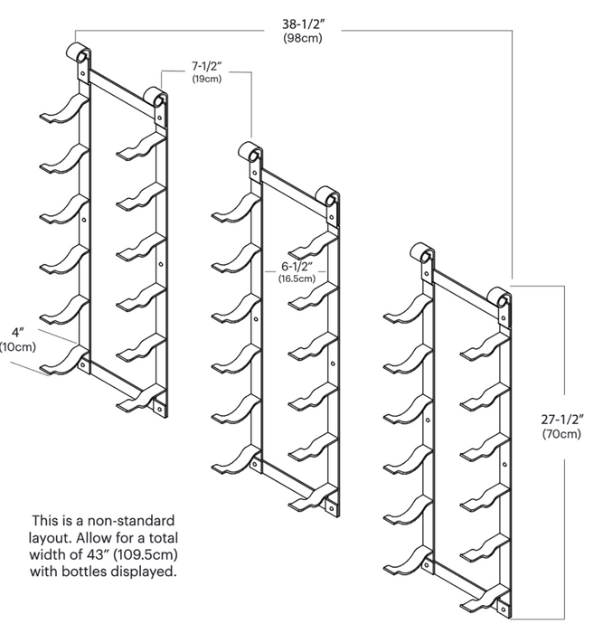 VintageView Le Rustique Wall Wine Rack (6 to 24 bottles)