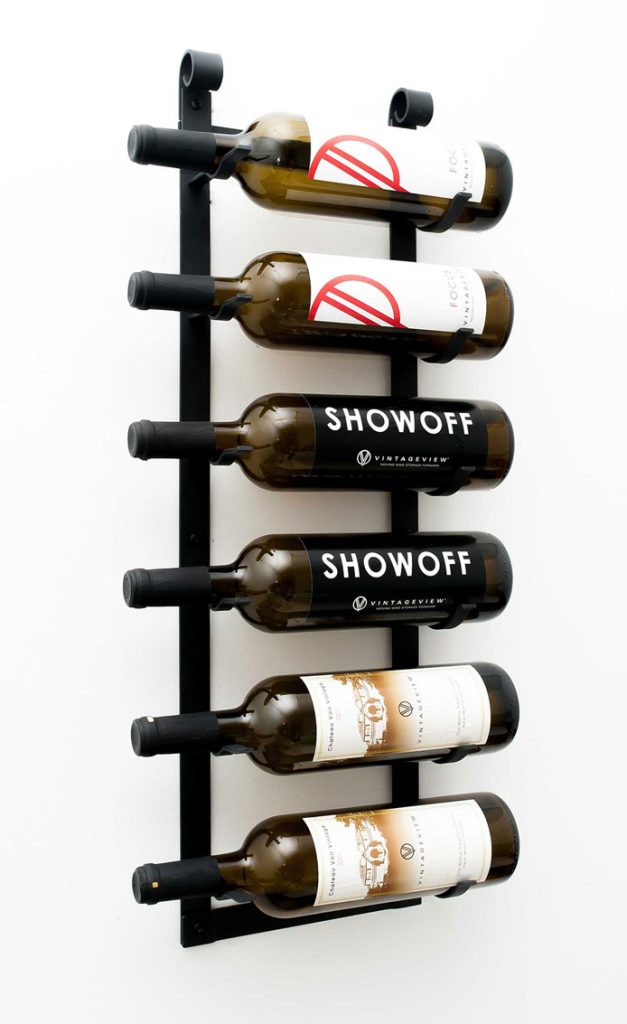 Matte Black VintageView Le Rustique Wall Wine Rack (6 to 24 bottles)