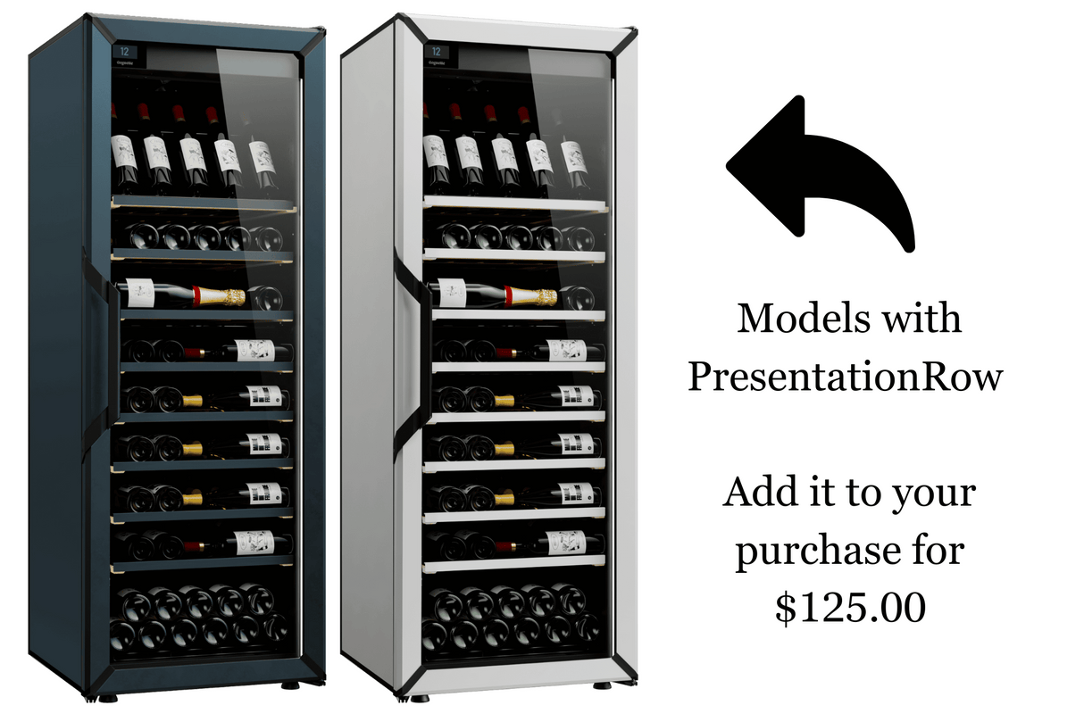 Goguette Wine Fridge Large Unit 150 Bottles White and Blue model with presentation rows
