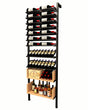 Kessick Somm 2 Pole Parallel Shelf with 2 Display Rows and Bin Shelves displaying 106 bottles