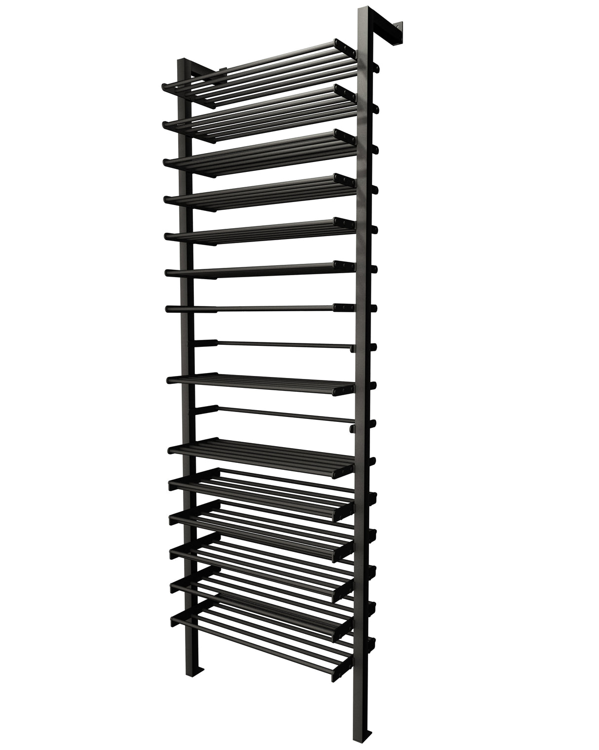 Kessick Somm 2 Pole Parallel Shelf with 2 Display Rows and Somm Shelves empty showing full system