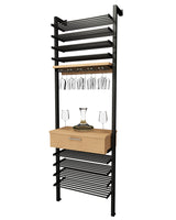 Kessick Somm 2 Pole Parallel Shelf with Stemware Rack and Drawer empty showing full system