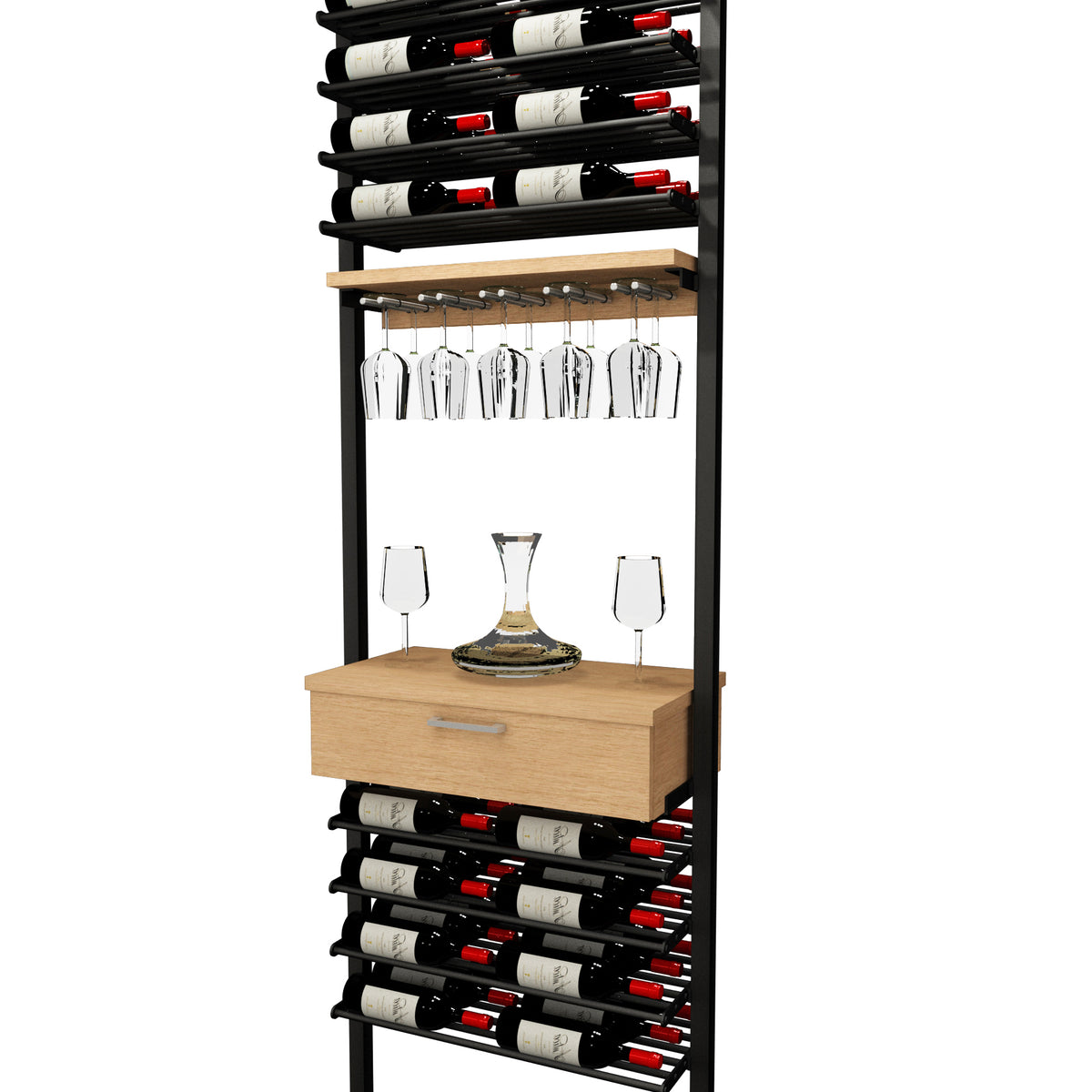 Kessick Somm 2 Pole Parallel Shelf Stemware Rack Drawer | Wine Cellar HQ