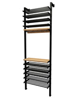 Kessick Somm 2 Pole Parallel Shelf with Stemware Rack and Somm Shelves empty showing full system