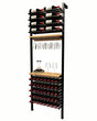 Kessick Somm 2 Pole Parallel Shelf with Stemware Rack and Somm Shelves displaying 64 bottles with wine glasses