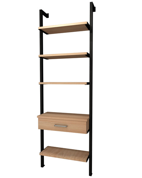 Kessick Somm 2 Pole Spirits Shelf with Drawer empty showing full system structure