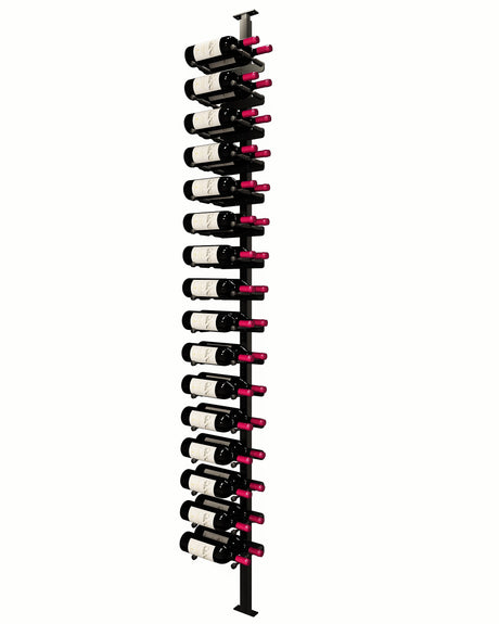 Kessick Somm Single Pole Label Forward Ceiling Mounted Wine Rack Double Deep Black Pole