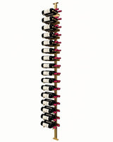 Kessick Somm Single Pole Label Forward Ceiling Mounted Wine Rack Double Deep Gold Pole