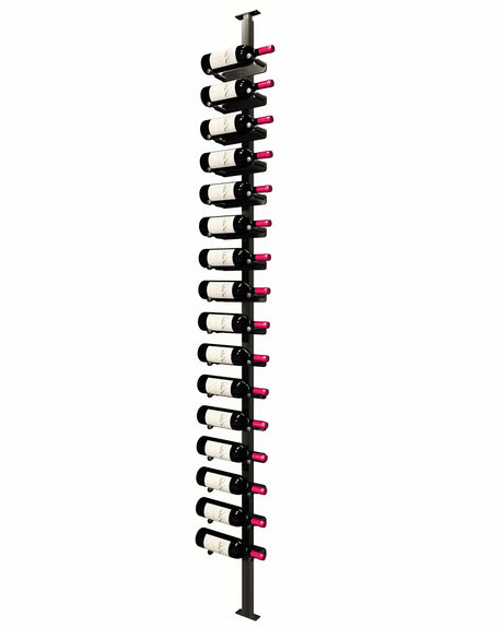 Kessick Somm Single Pole Label Forward Ceiling Mounted Wine Rack Single Deep Black Pole