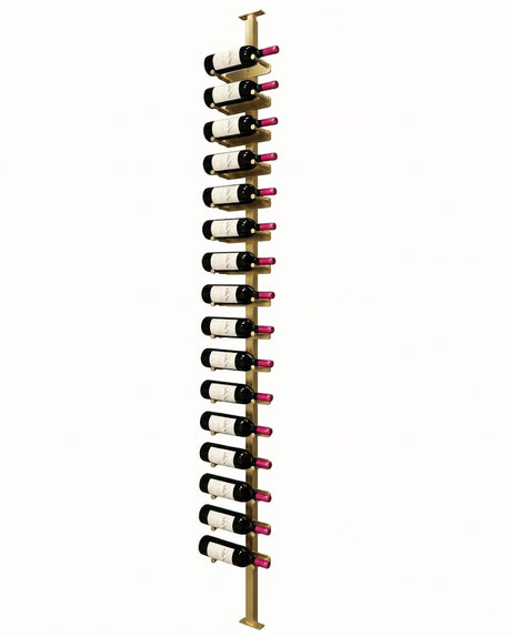 Kessick Somm Single Pole Label Forward Ceiling Mounted Wine Rack Single Deep Gold Pole