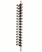 Kessick Somm Single Pole Label Forward Ceiling Mounted Wine Rack Single Deep Silver Pole