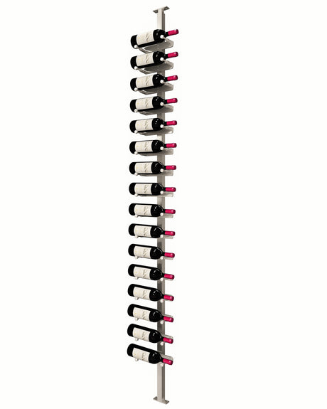 Kessick Somm Single Pole Label Forward Ceiling Mounted Wine Rack Single Deep Silver Pole