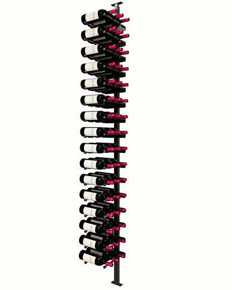 Kessick Somm Single Pole Label Forward Ceiling Mounted Wine Rack Triple Deep Black Pole