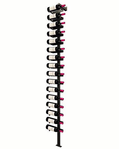 Kessick Somm Single Pole Label Forward Wall Mounted Wine Rack 1 Deep Black Pole