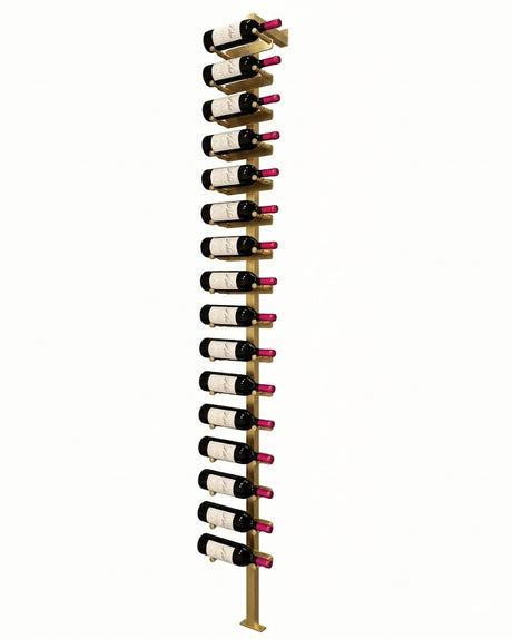 Kessick Somm Single Pole Label Forward Wall Mounted Wine Rack 1 Deep Gold Pole