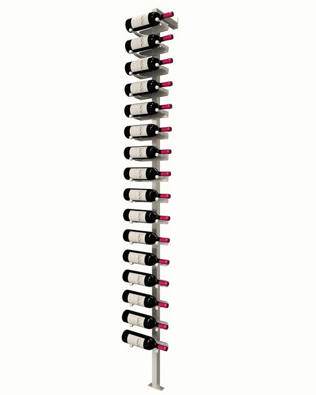 Kessick Somm Single Pole Label Forward Wall Mounted Wine Rack 1 Deep Silver Pole