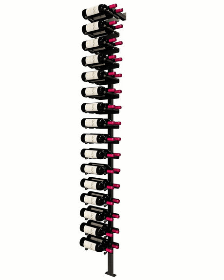 Kessick Somm Single Pole Label Forward Wall Mounted Wine Rack 2 Deep Black Pole