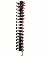 Kessick Somm Single Pole Label Forward Wall Mounted Wine Rack 2 Deep Silver Pole