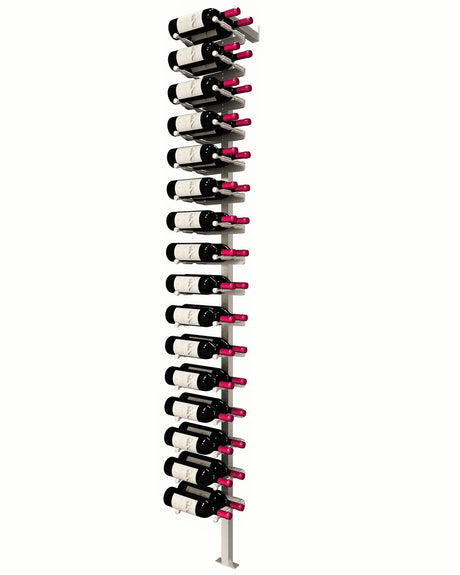 Kessick Somm Single Pole Label Forward Wall Mounted Wine Rack 2 Deep Silver Pole