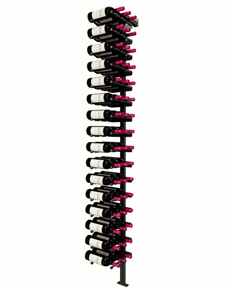 Kessick Somm Single Pole Label Forward Wall Mounted Wine Rack 3 Deep Black Pole