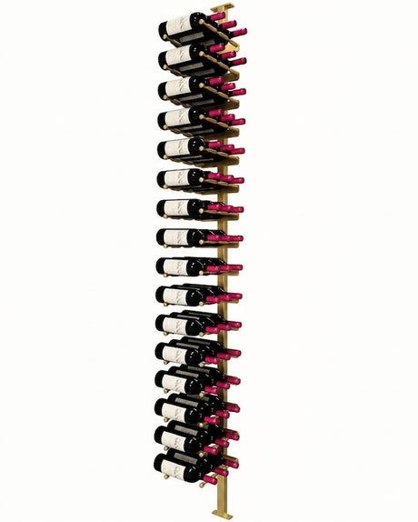 Kessick Somm Single Pole Label Forward Wall Mounted Wine Rack 3 Deep Gold Pole