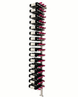 Kessick Somm Single Pole Label Forward Wall Mounted Wine Rack 3 Deep Silver Pole