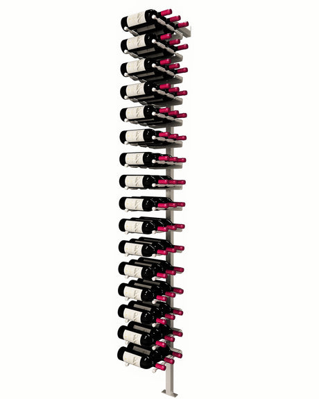 Kessick Somm Single Pole Label Forward Wall Mounted Wine Rack 3 Deep Silver Pole