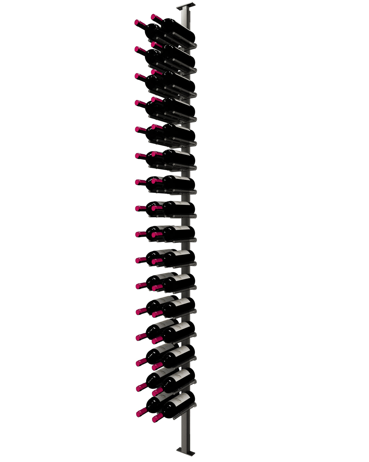 Kessick Somm Single Pole Neck Out Ceiling Mounted Wine Rack Double Wide Black Pole