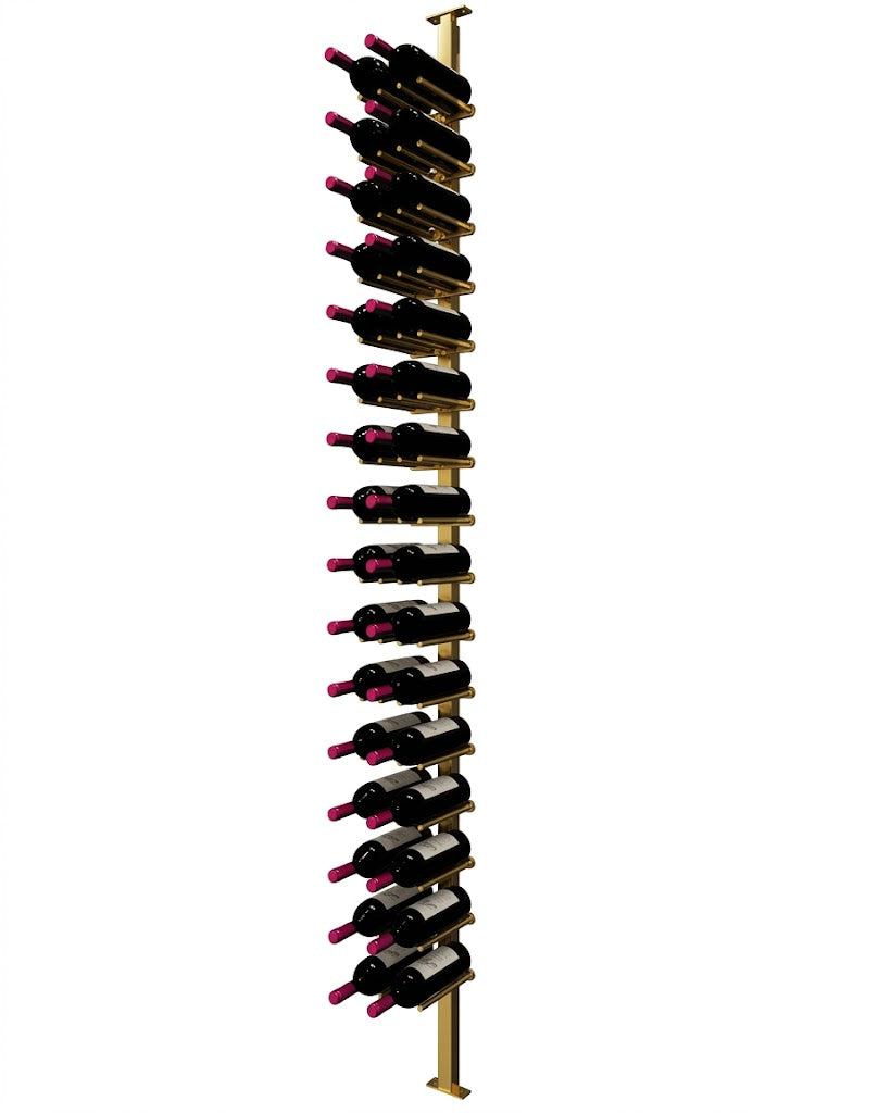 Kessick Somm Single Pole Neck Out Ceiling Mounted Wine Rack Double Wide Gold Pole