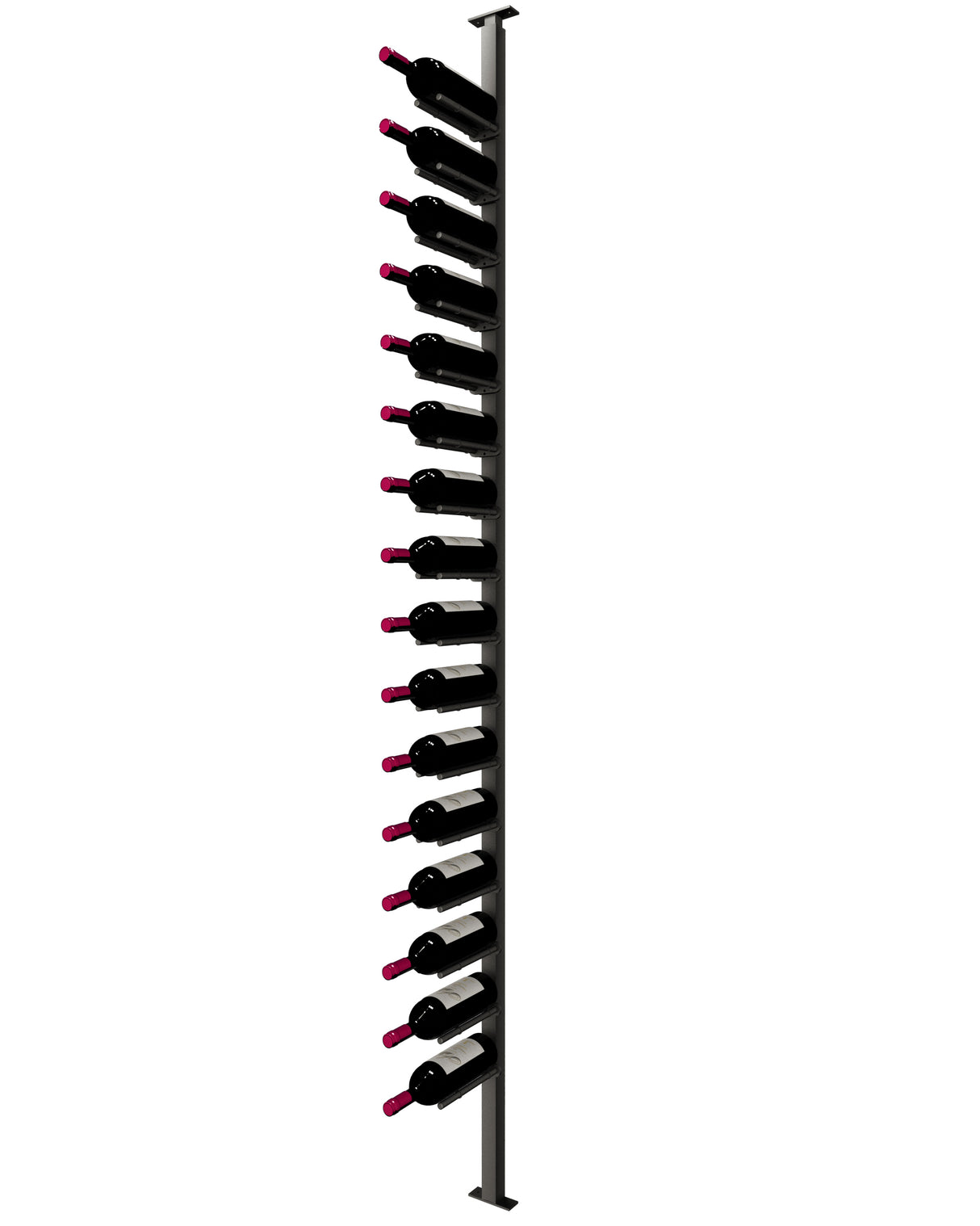 Kessick Somm Single Pole Neck Out Ceiling Mounted Wine Rack Single Wide Black Pole