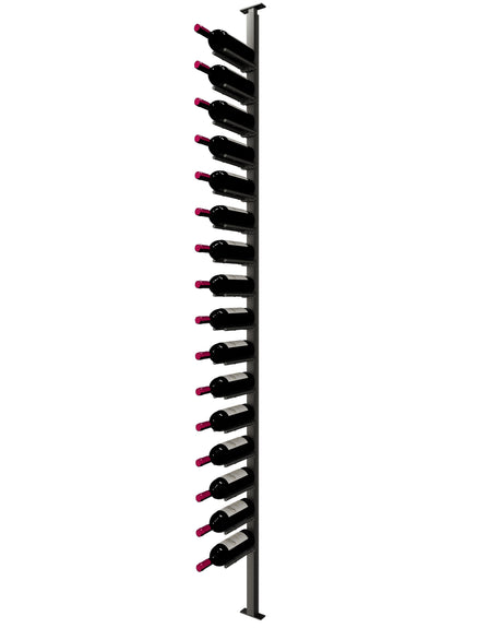 Kessick Somm Single Pole Neck Out Ceiling Mounted Wine Rack Single Wide Black Pole