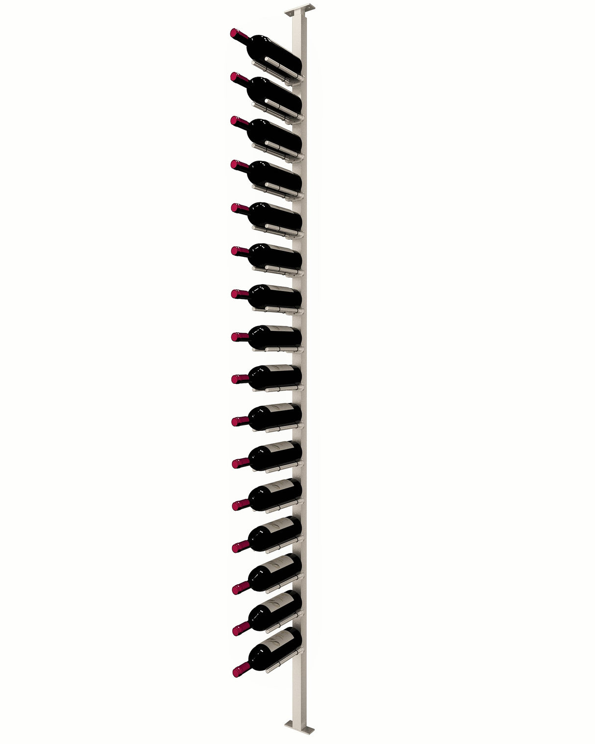 Kessick Somm Single Pole Neck Out Ceiling Mounted Wine Rack Single Wide Silver Pole