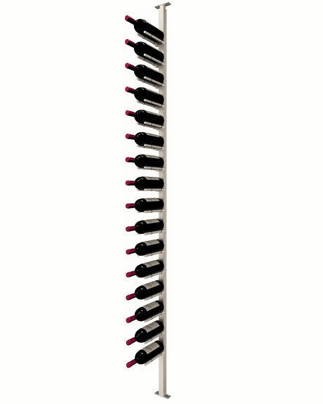 Kessick Somm Single Pole Neck Out Ceiling Mounted Wine Rack Single Wide Silver Pole