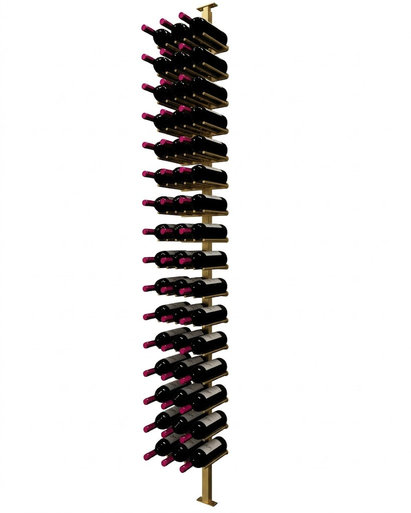 Kessick Somm Single Pole Neck Out Ceiling Mounted Wine Rack Triple Wide Gold Pole