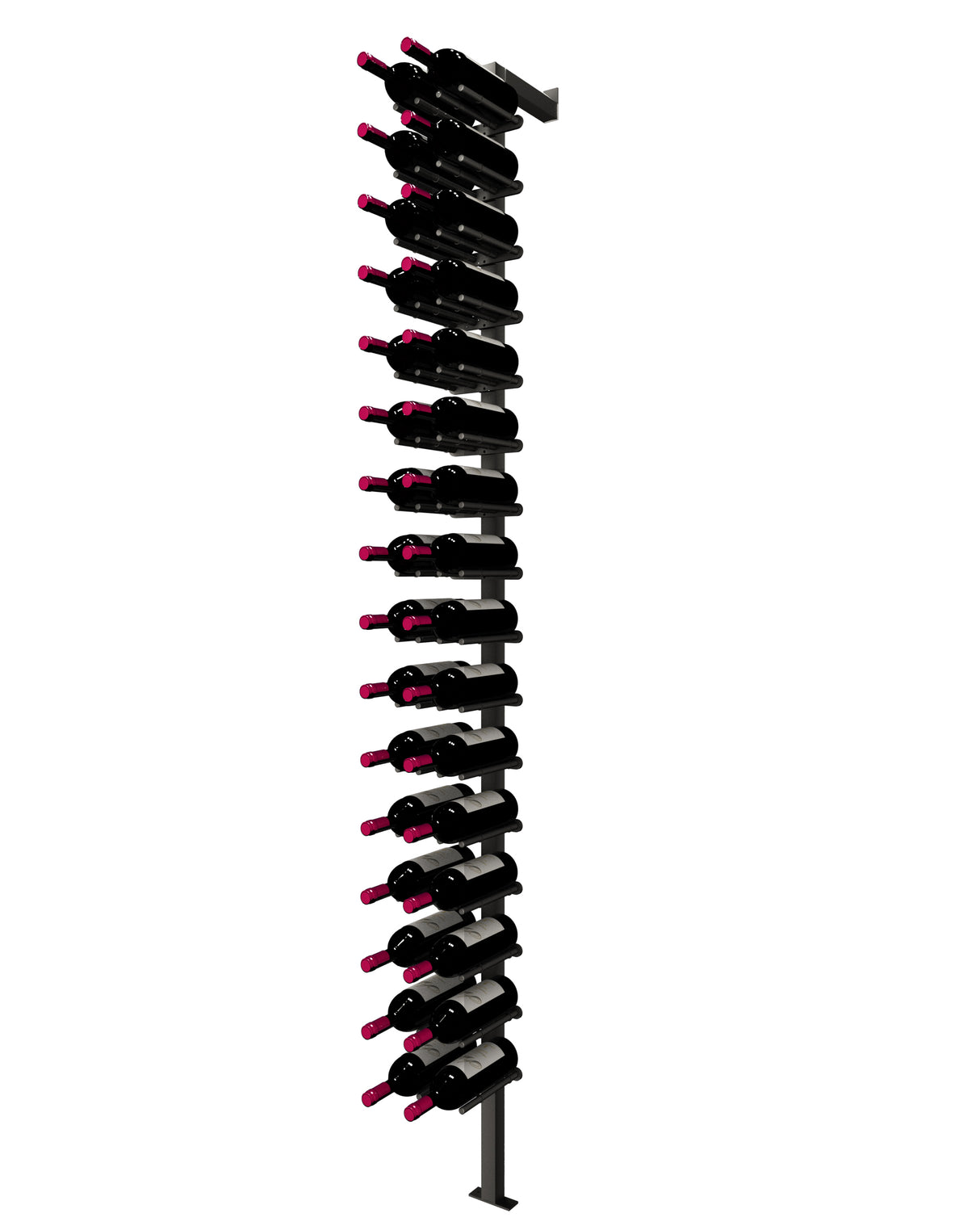 Kessick Somm Single Pole Neck Out Wall Mounted Wine Rack Double Wide Black Pole