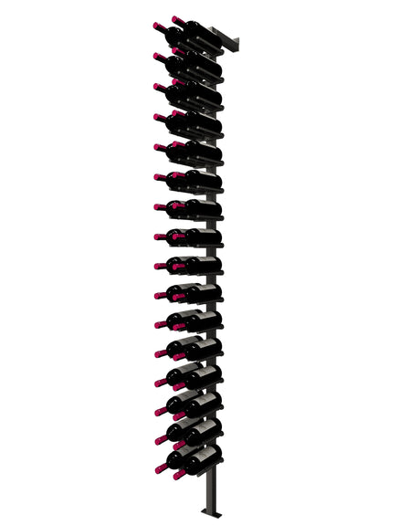Kessick Somm Single Pole Neck Out Wall Mounted Wine Rack Double Wide Black Pole