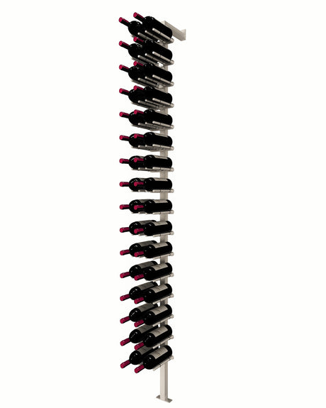 Kessick Somm Single Pole Neck Out Wall Mounted Wine Rack Double Wide Silver Pole