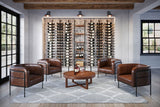 Kessick Somm Single Pole Neck Out Wall Mounted Wine Rack installed displaying wine bottles neck-out against a wall