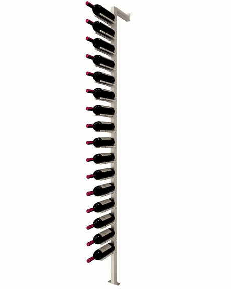 Kessick Somm Single Pole Neck Out Wall Mounted Wine Rack Single Wide Silver Pole