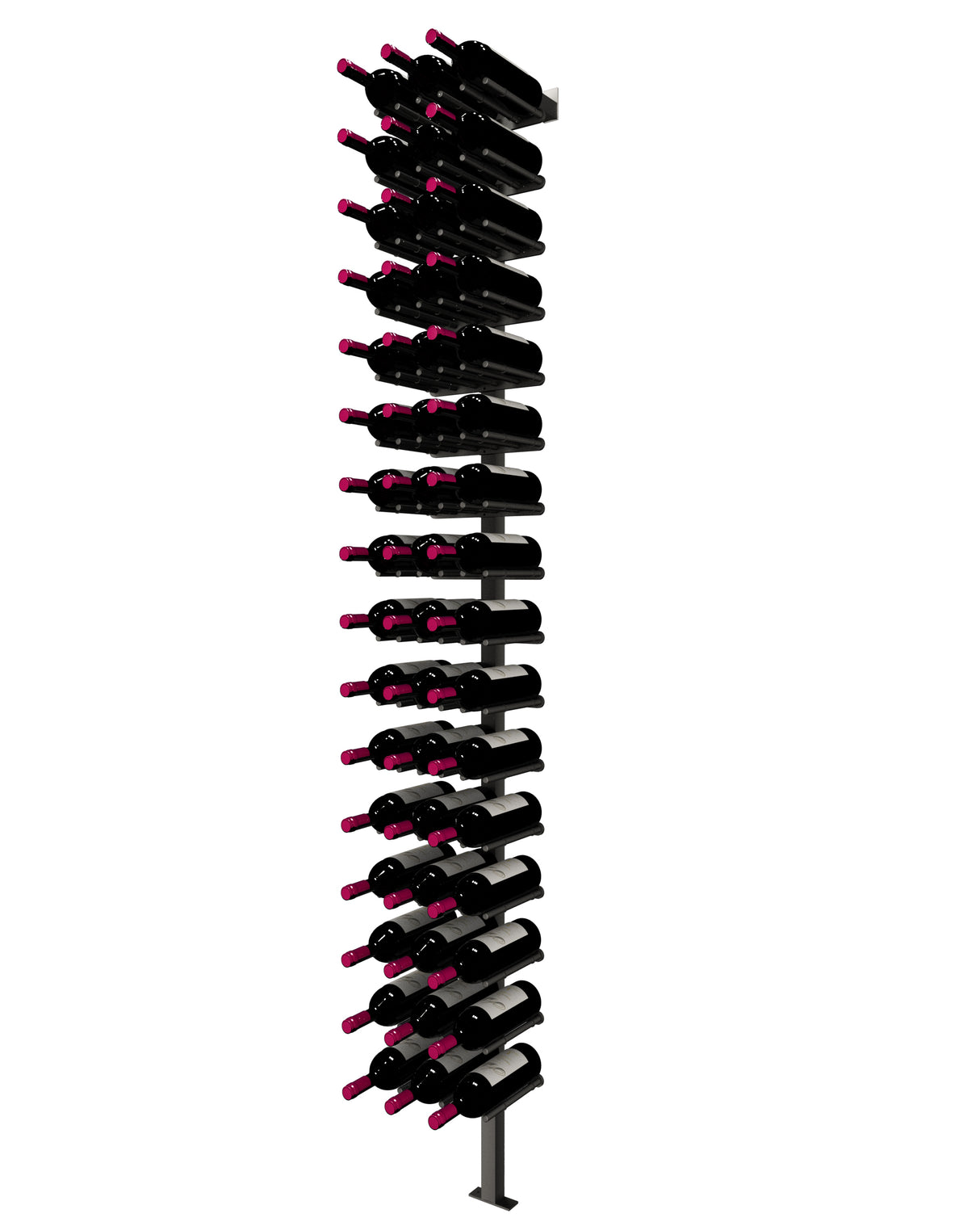 Kessick Somm Single Pole Neck Out Wall Mounted Wine Rack Triple Wide Black Pole
