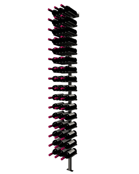 Kessick Somm Single Pole Neck Out Wall Mounted Wine Rack Triple Wide Black Pole