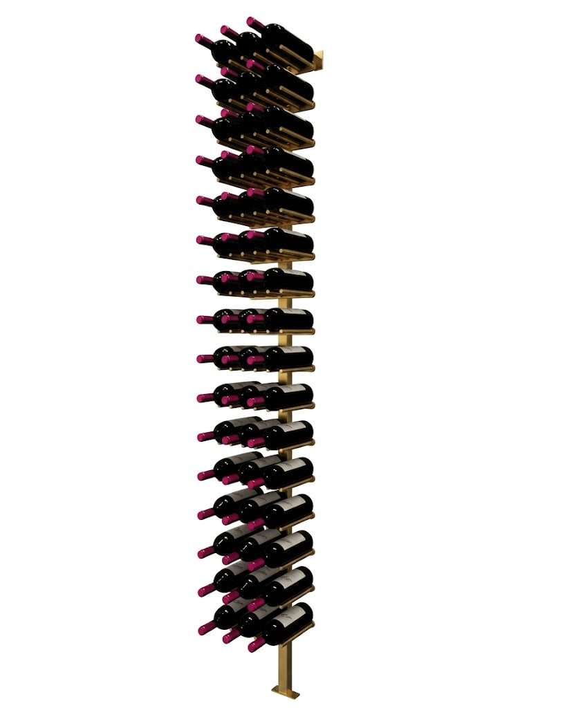 Kessick Somm Single Pole Neck Out Wall Mounted Wine Rack Triple Wide Gold Pole