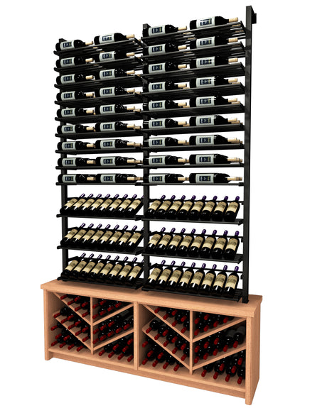 Kessick Somm SV25 3 Pole Parallel Shelf with 2 Display Rows and Base Chevron Cabinet displaying 268 bottles